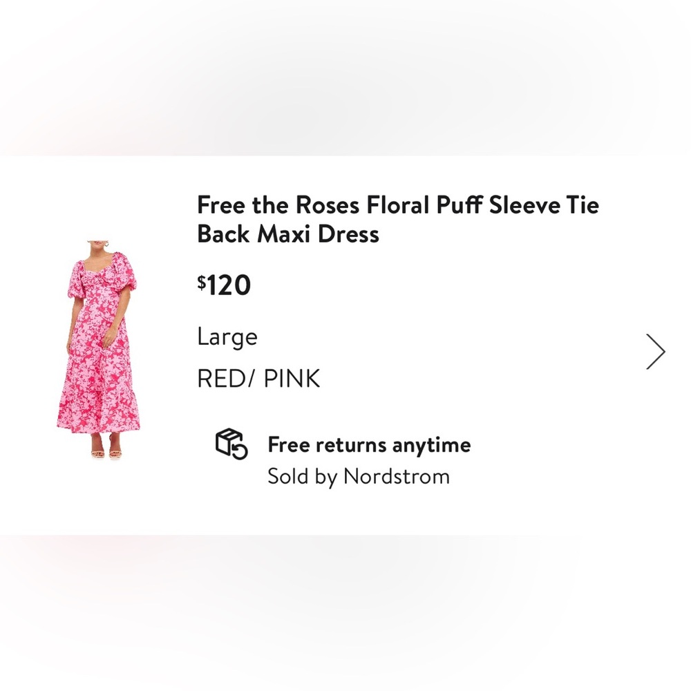 Floral puff sleeve tie back maxi dress - Picture 5 of 5
